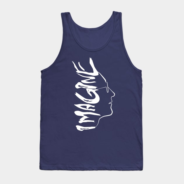 Imagine White Tank Top by Led Moth